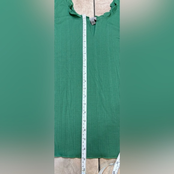 Wonderly Women’s Tank Size Large Ruffle Sleeve Green - Picture 6 of 6